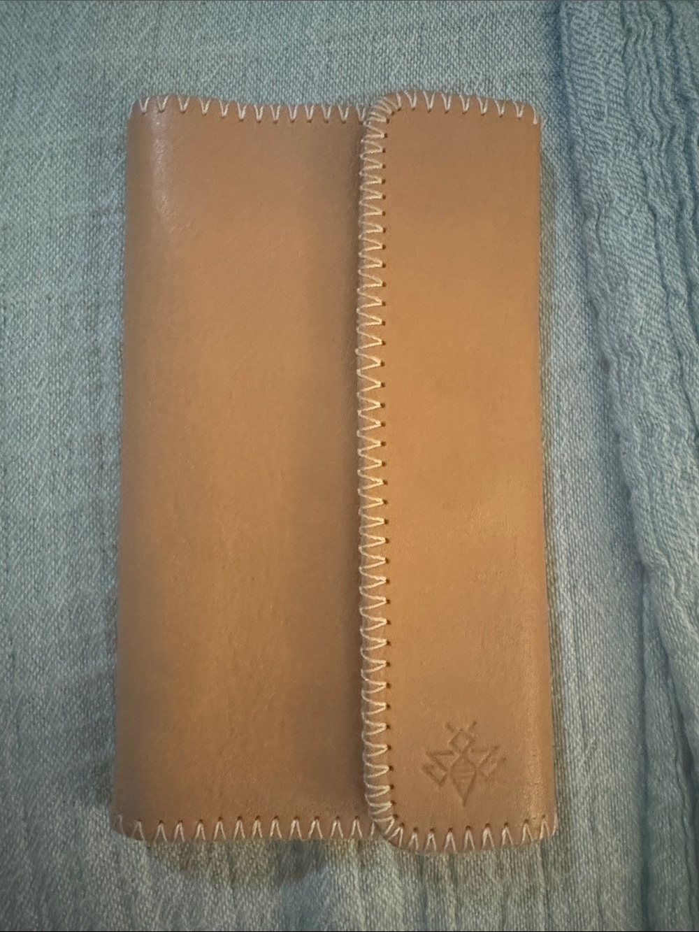 Handcrafted Tan Leather Women's Wallet with Contrast Whipstitch